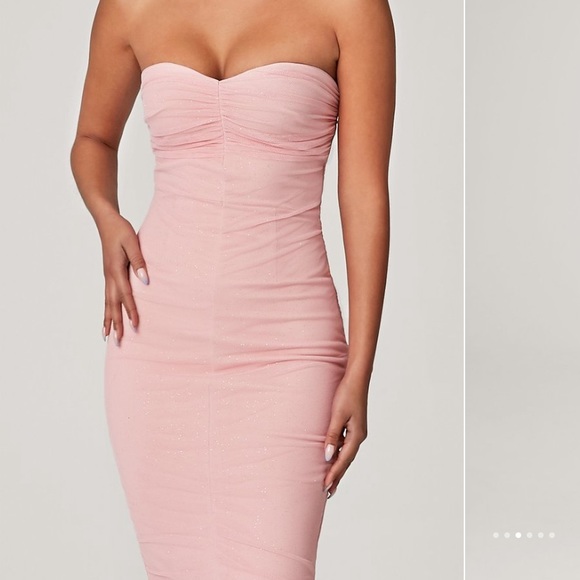 MESHKI shimmer pink, body-con dress - Picture 4 of 10